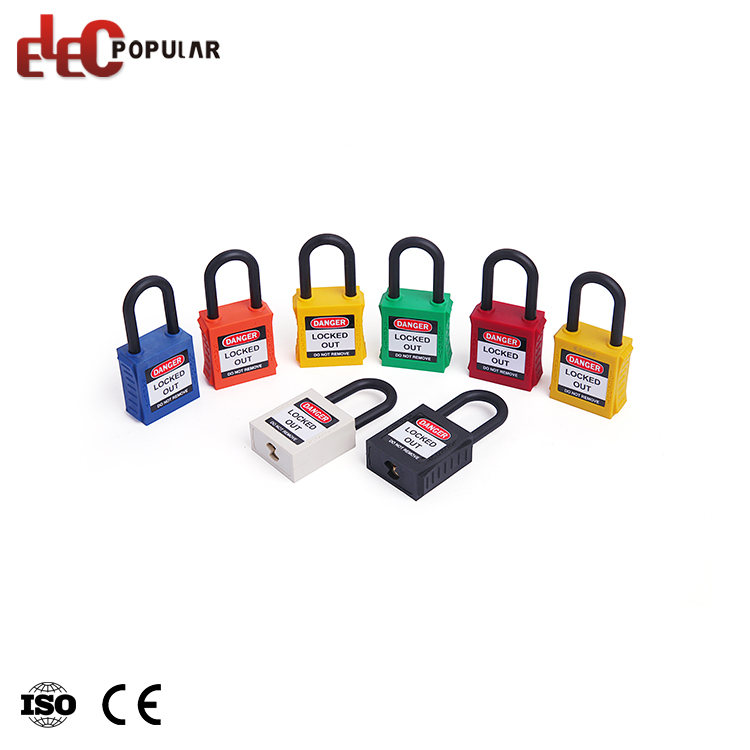 Новый дизайн Multi Color High Security Insulation Shackle Safety Padlock с ключом