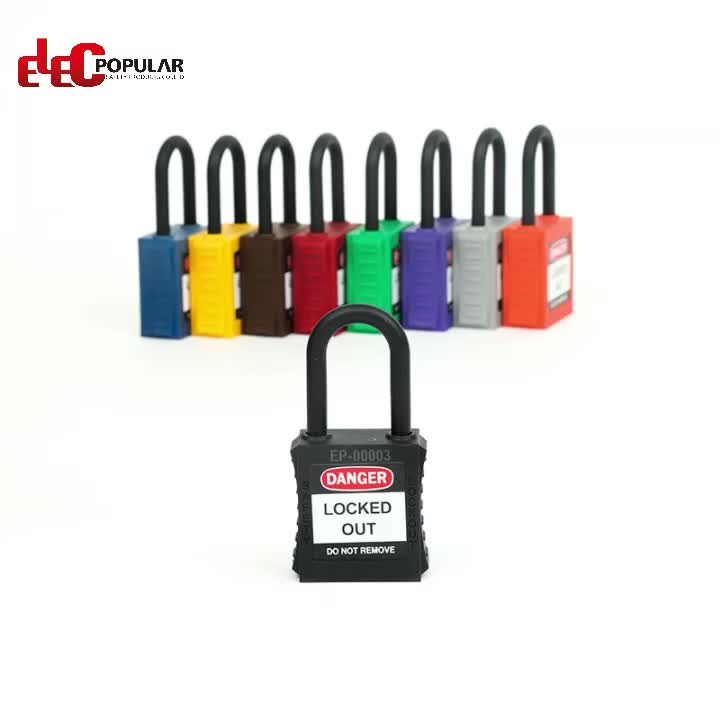 Новый дизайн Multi Color High Security Insulation Shackle Safety Padlock с ключом